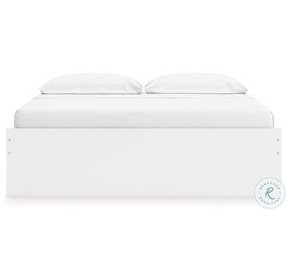 Onita White King Platform Bed with 1 Side Storage