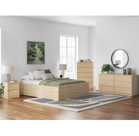 Onita Natural Platform Storage Bedroom Set with 4 Drawers