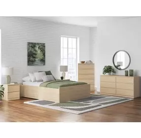 Onita Natural Platform Storage Bedroom Set with 4 Drawers