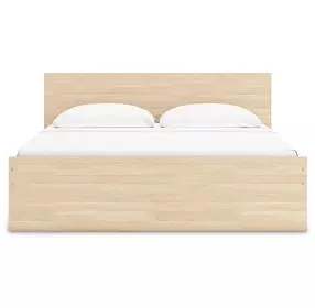 Onita Natural Queen Panel Platform Storage Bed with 4 Drawers