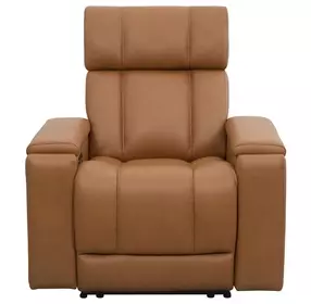 Phoenix Autumn Caramel Leather Zero Gravity Power Recliner with LED and USB Charging