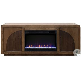 Eclipse Bourbon And Walnut 65" Fireplace TV Stand