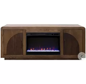 Eclipse Bourbon And Walnut 65" Fireplace TV Stand