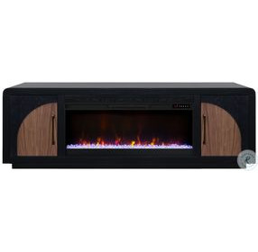 Eclipse Clove And Natural Walnut 82" Fireplace TV Stand