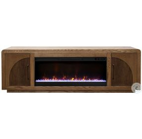 Eclipse Bourbon And Walnut 82" Fireplace TV Stand