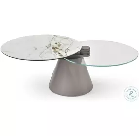 Eclipse White And Gray Swivel Coffee Table