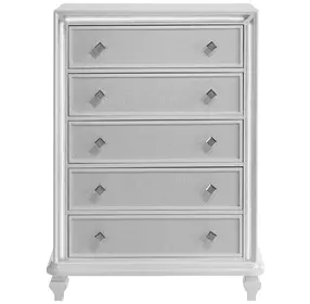 Stardust White 5 Drawer Chest with LED