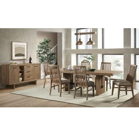 Landmark Weathered Oak Extendable Rectangular Dining Room Set