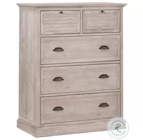 Eden Natural Gray Acacia 5 Drawer High Chest