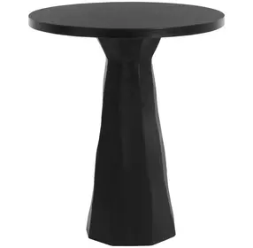 Kline Black 34" Round Concrete Top Outdoor Bar Table