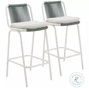 Luft White And Green Bar Stool Set Of 2