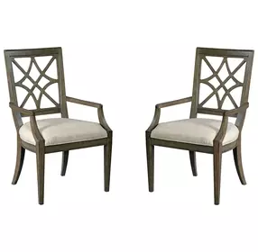 Savona Versaille Painted Upholstered Genieve Arm Chair Set of 2