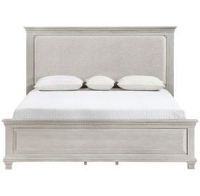 Silver Sands Gray King Upholstered Panel Bed