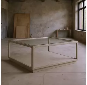Glaze Bezel Square Glass Top Occassional Table Set