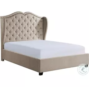Waterlyn Beige Queen Upholstered Panel Bed
