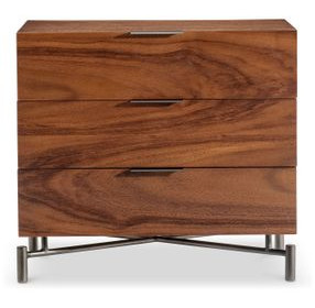 Brasea Lume and Tungsten 3 Drawer Nightstand with USB Charging
