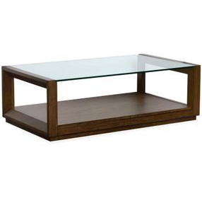 Sebastian Cinnamon Rectangular Glass Top Cocktail Table
