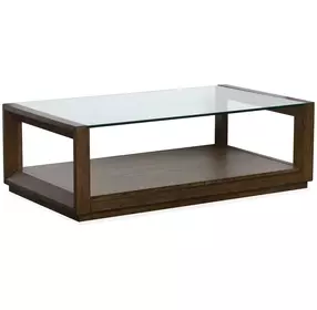 Sebastian Cinnamon Rectangular Glass Top Cocktail Table