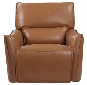 Portland Desert Leather Glider Power Recliner with Power Headrest and USB Charging