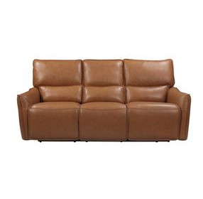Portland Desert Leather 84" Lay Flat Power Reclining Sofa with Power Headrest and USB Charging