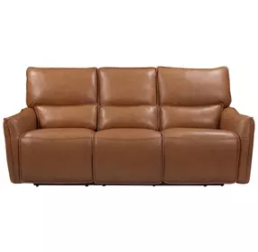Portland Desert Leather 84" Lay Flat Power Reclining Sofa with Power Headrest and USB Charging