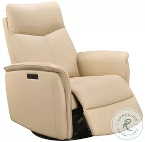 Inman Marco Leather Swivel Glider Power Recliner with Power Headrest