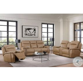 Fischer Saddle Leather Zero Gravity Power Reclining Living Room Set with Power Headrest and USB Charging