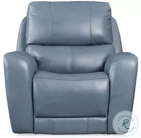 BelleAvenue Air Blue Leather Dual Power Glider Recliner