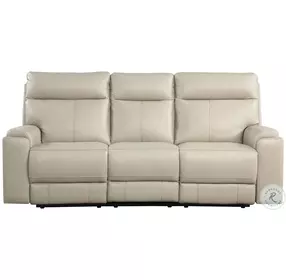 Bryant Taupe Leather 85" Power Reclining Sofa