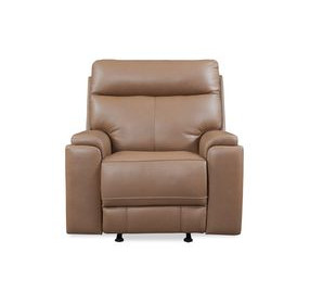 Bryant Tuscan Tan Leather Glider Power Recliner with Power Headrest and USB Charging