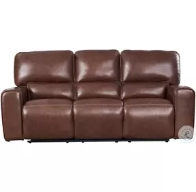 Broadway Brown Power Reclining Sofa with Power Headrest And Footrest