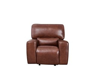 Broadway Brown Leather Glider Power Recliner with Power Headrest and USB Charging
