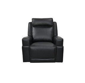 Valley Black Leather Glider Power Recliner with Power Headrest and USB Charging