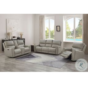 Laredo Cement Leather Power Reclining Living Room Set with Power Headrest