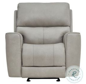 Lioran Cement Leather Glider Power Recliner with Power Headrest