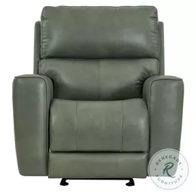 Laredo Sage Moss Leather Glider Power Recliner with Power Headrest