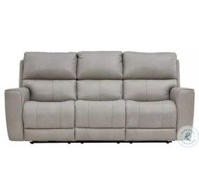 Laredo Cement Leather 87" Zero Gravity Power Reclining Sofa with Fold Down Center Console and USB Charging
