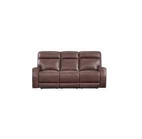 Sydney Brown Heritage Leather 84" Zero Gravity Power Reclining Sofa with Power Headrest and USB Charging