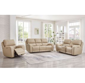 Bel Vista Taupe Leather Zero Gravity Power Reclining Living Room Set
