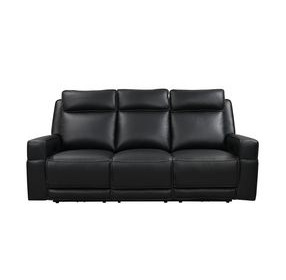 Valley Black Leather 82" Zero Gravity Power Reclining Sofa with Power Headrest and USB Charging