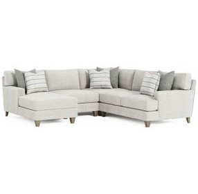 Mila Beige 4 Piece Modular Sectional with Pillows