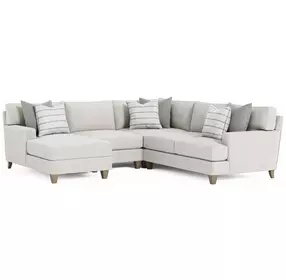 Mila Beige 4 Piece Modular Sectional with Pillows