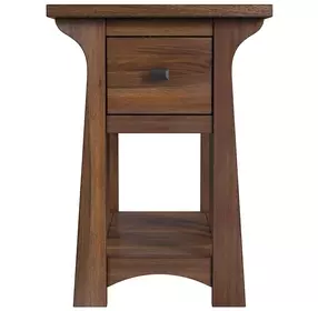 Eldora Saddle Brown Rectangular Chairside Table with USB Charging