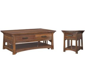 Eldora Saddle Brown Occassional Table Set