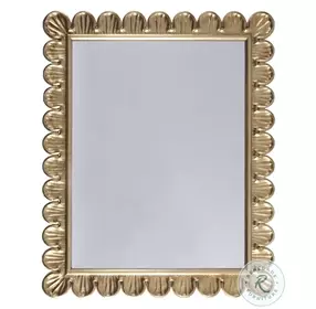 Eliza Gold Leaf Scalloped Edge Frame Mirror