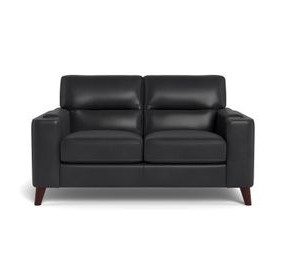 Elwyn Black Leather 64" Loveseat