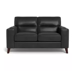 Elwyn Black Leather 64" Loveseat