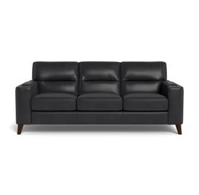 Elwyn Black Leather 87" Sofa