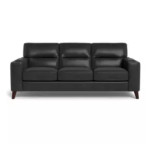 Elwyn Black Leather 87" Sofa