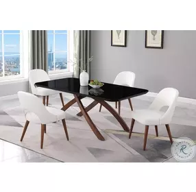 Emily Black And Walnut Dining Room Set with Kenza Side Chair